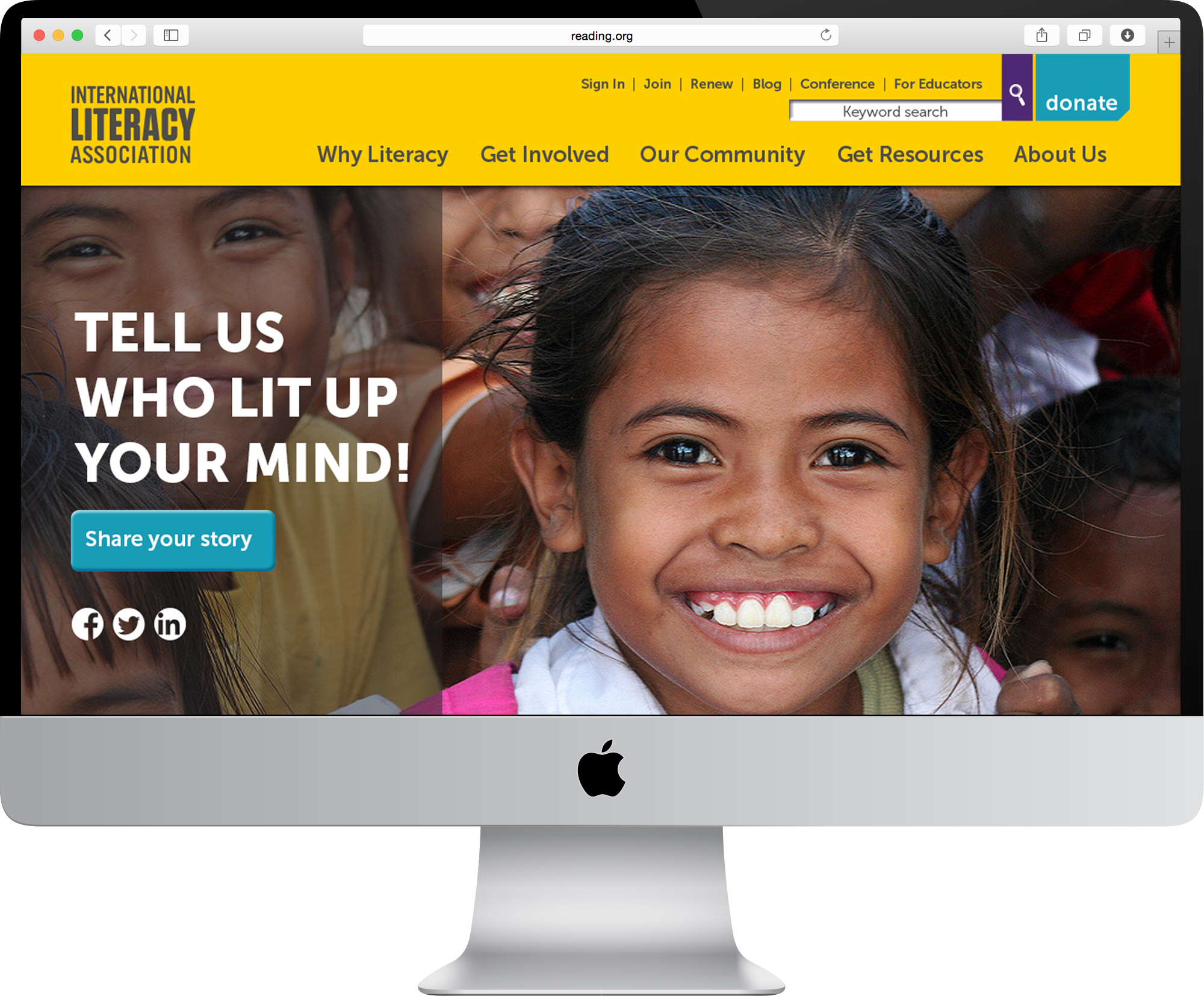ILA's website redesign featuring the Light Up a Mind campaign